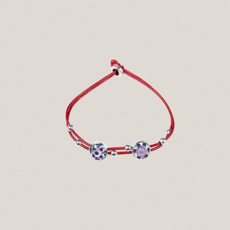 Best Sargadelos Pulsera Cuero Roja